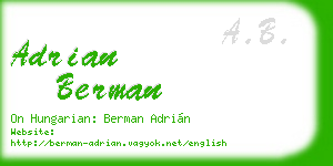 adrian berman business card