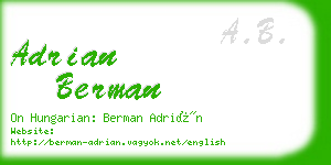 adrian berman business card